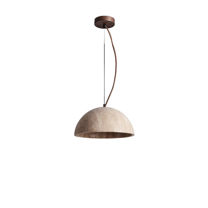 WOMO Natural Travertine Dome Pendant Light - WM3111