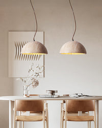 WOMO Natural Travertine Dome Pendant Light - WM3111