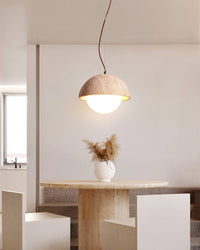 WOMO Natural Travertine Dome Pendant Light - WM3111