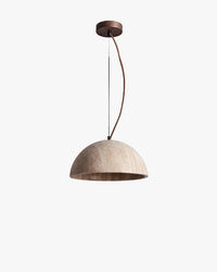 WOMO Natural Travertine Dome Pendant Light - WM3111