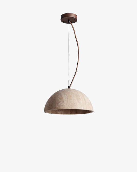 WOMO Natural Travertine Dome Pendant Light - WM3111