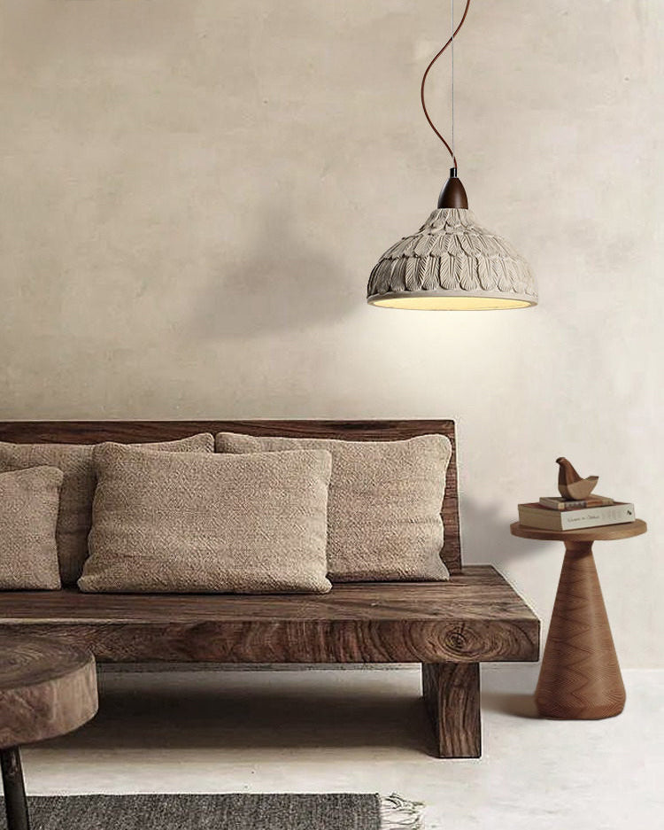 WOMO Engraving Dome Cement Pendant Light-WM3114