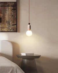 WOMO Travertine Glass Globe Pendant Light - WM3117