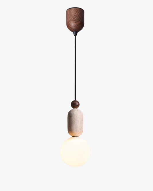 WOMO Travertine Glass Globe Pendant Light - WM3117