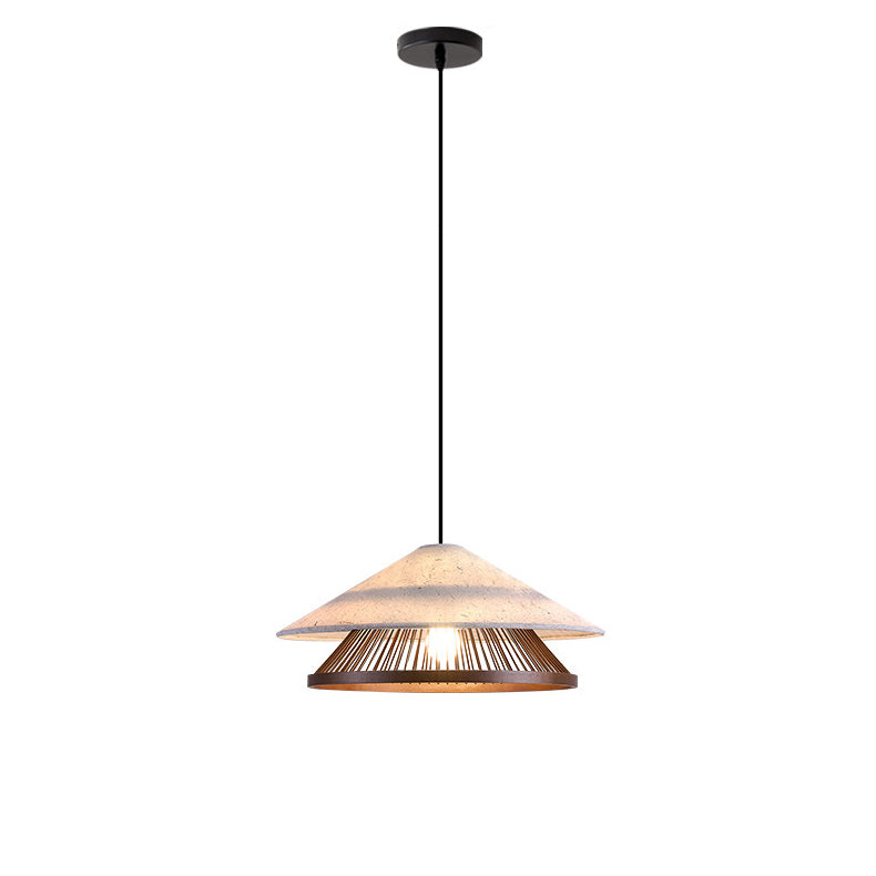WOMO Rice Paper and Bamboo Cone Pendant Light - WM3118