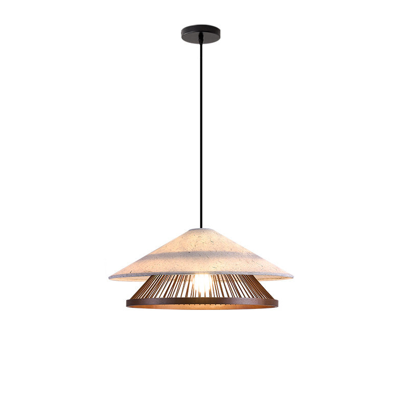WOMO Rice Paper and Bamboo Cone Pendant Light - WM3118