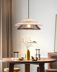WOMO Rice Paper and Bamboo Cone Pendant Light - WM3118