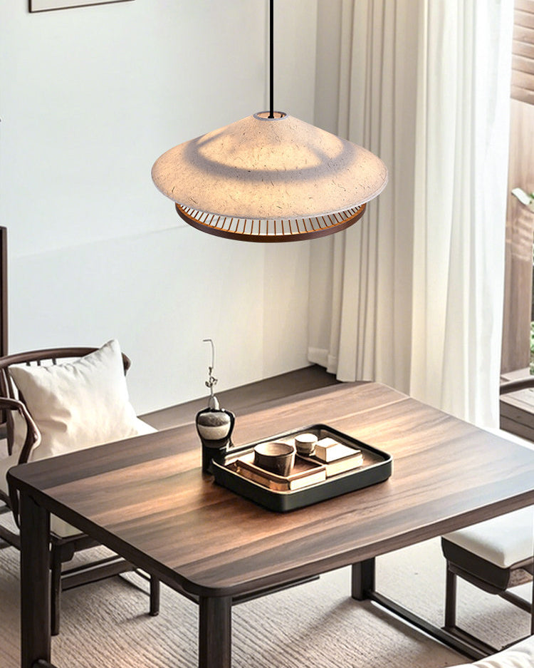 WOMO Rice Paper and Bamboo Cone Pendant Light - WM3118