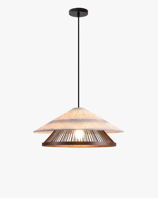 WOMO Rice Paper and Bamboo Cone Pendant Light - WM3118