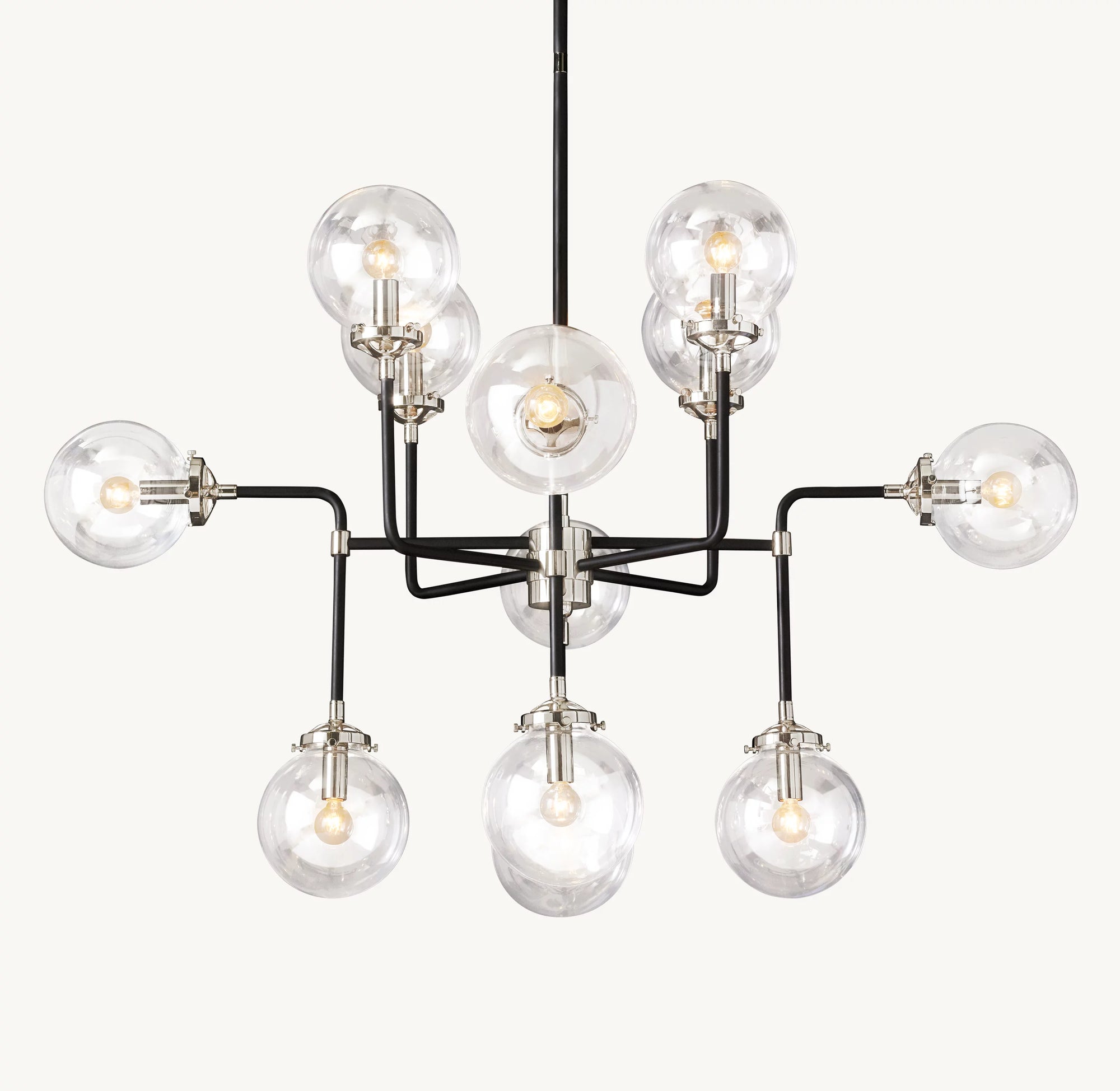WOMO Clear Glass Sputnik Globe Chandelier - Bistro