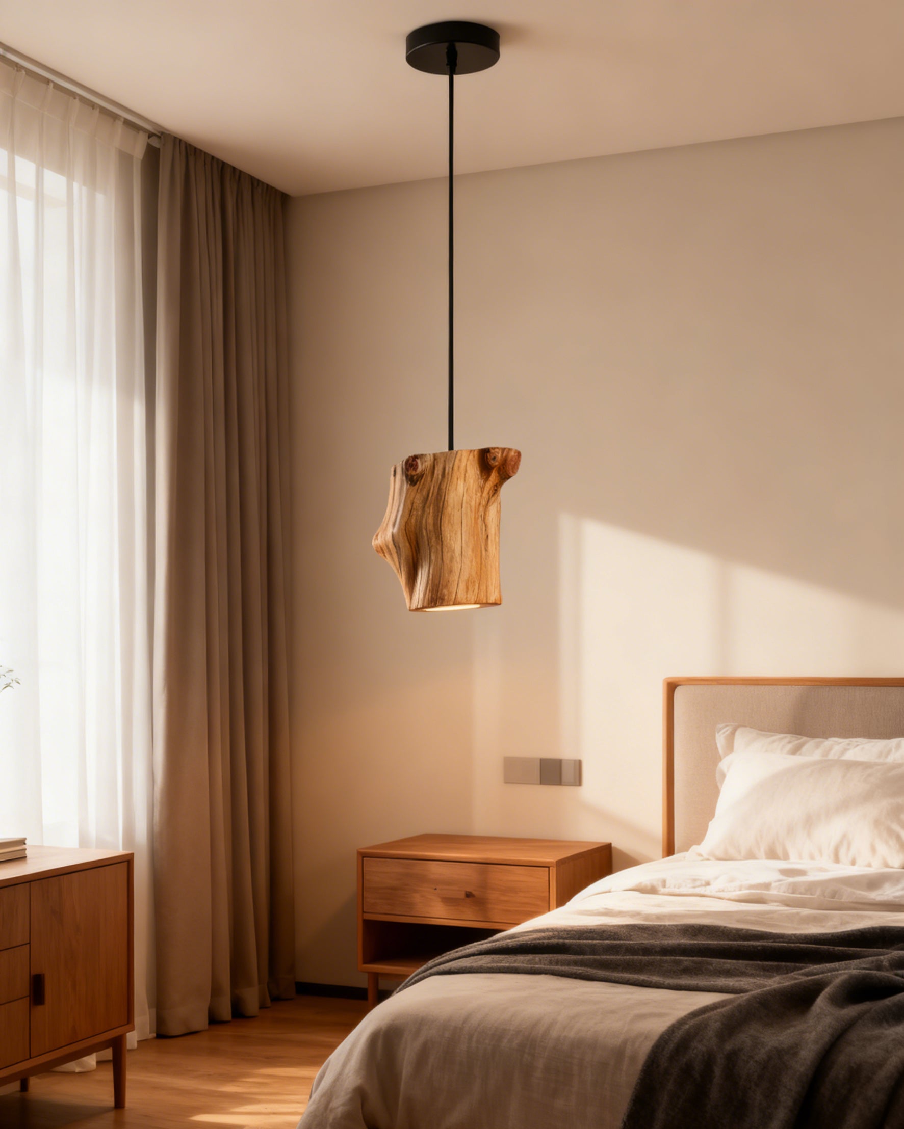 WOMO Natural Wood Pendant Light - WM3120