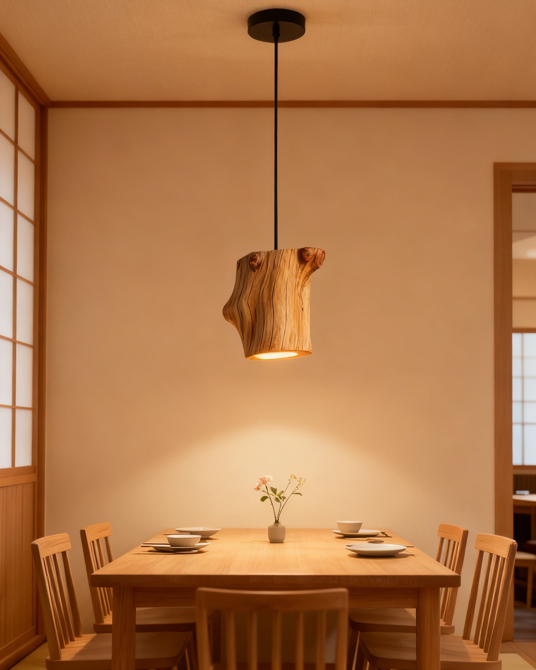 WOMO Natural Wood Pendant Light - WM3120
