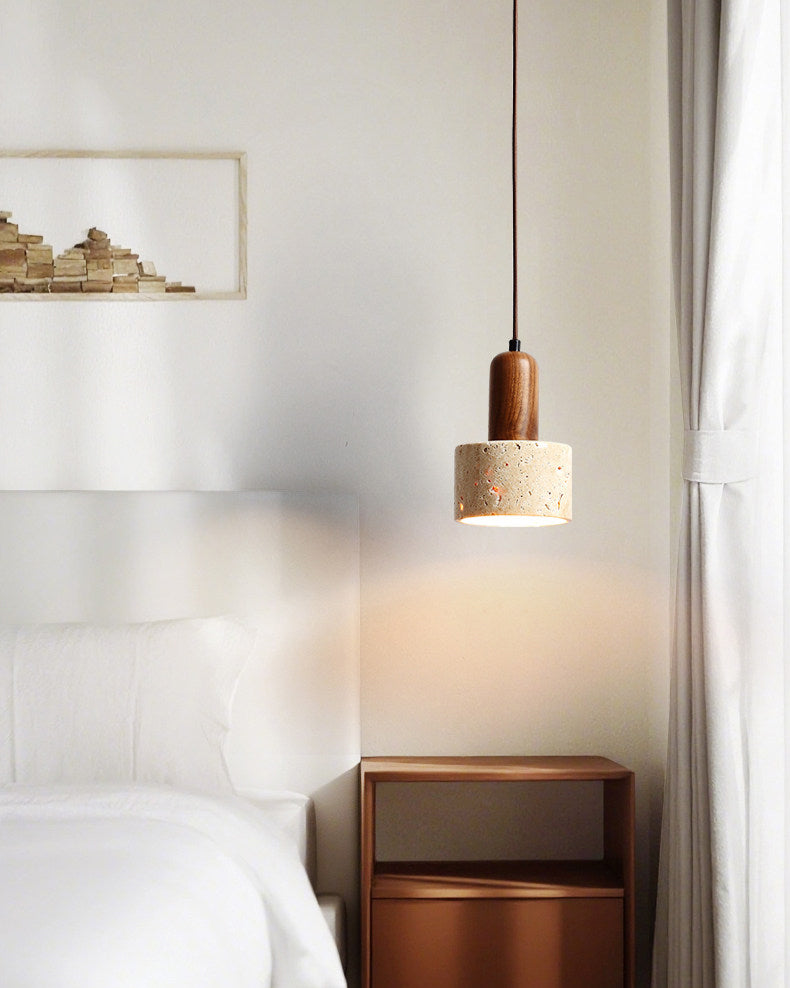 WOMO Travertine Drum Pendant Light - WM3121
