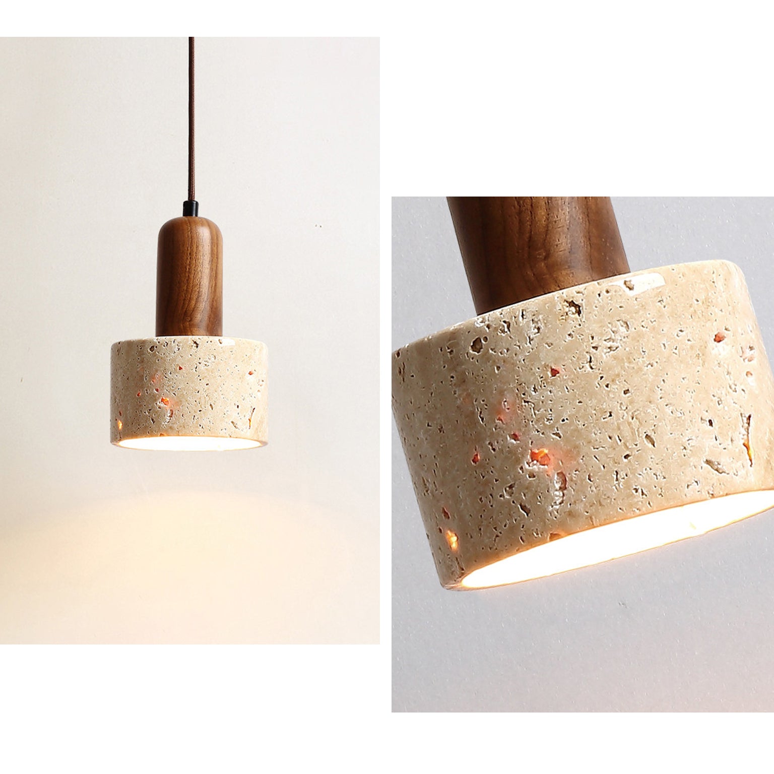 WOMO Travertine Drum Pendant Light - WM3121