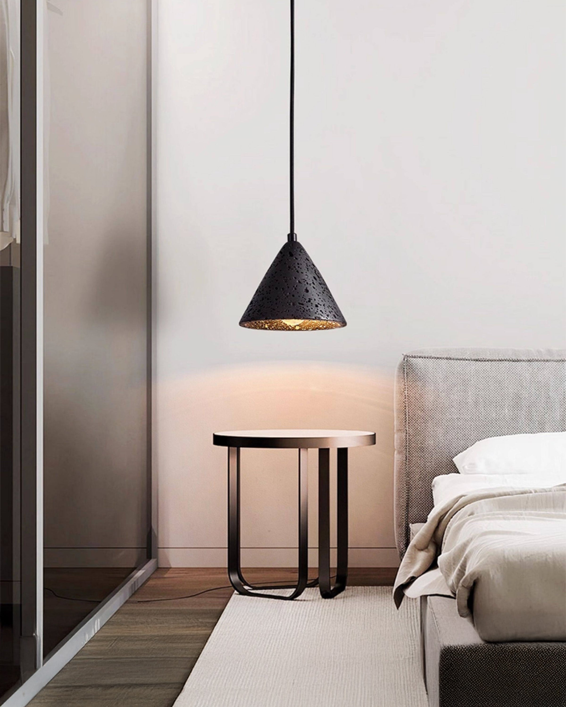WOMO Black Travertine Cone Pendant Light - WM3122