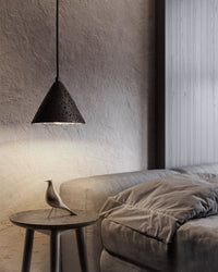 WOMO Black Travertine Cone Pendant Light - WM3122