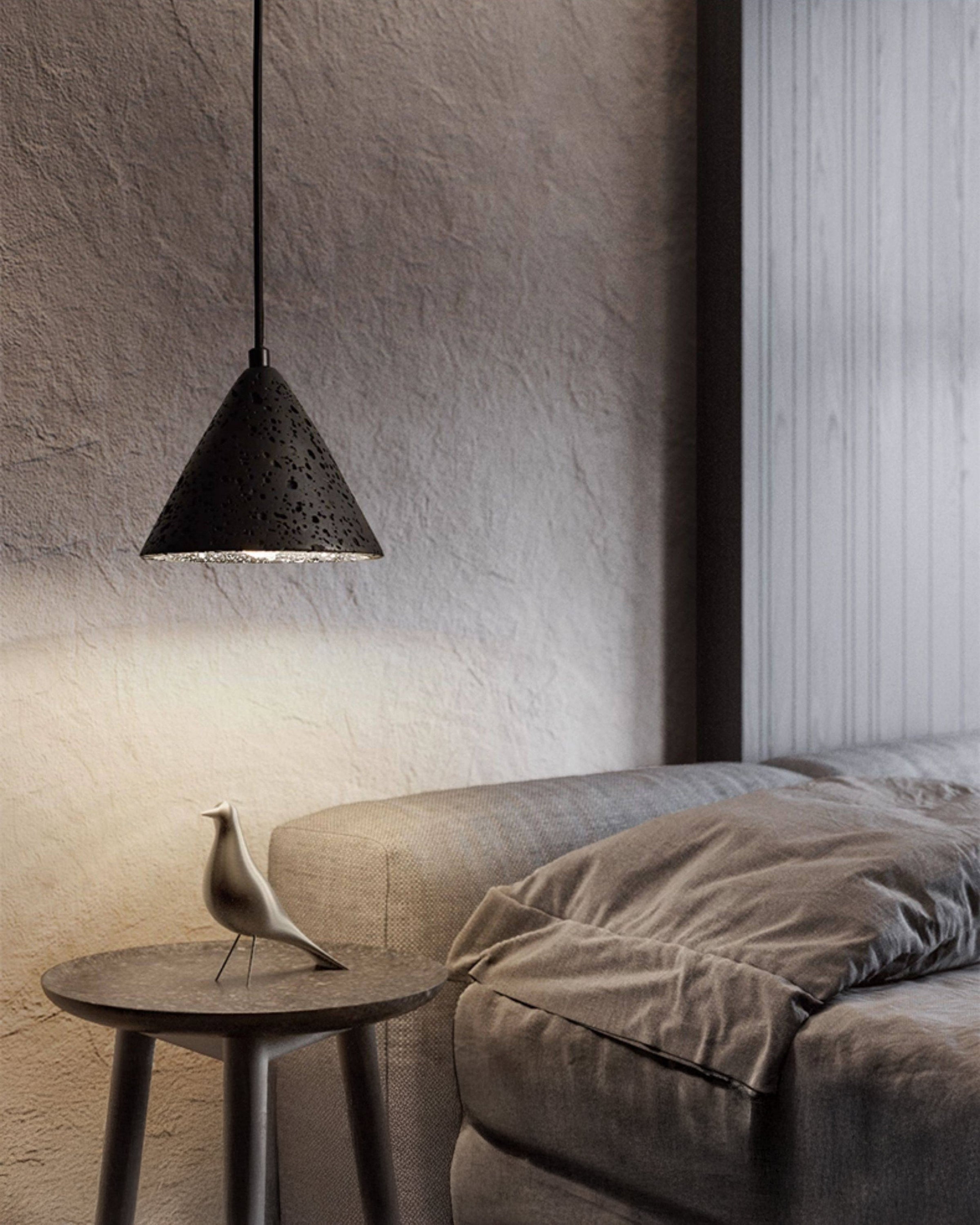 WOMO Black Travertine Cone Pendant Light - WM3122