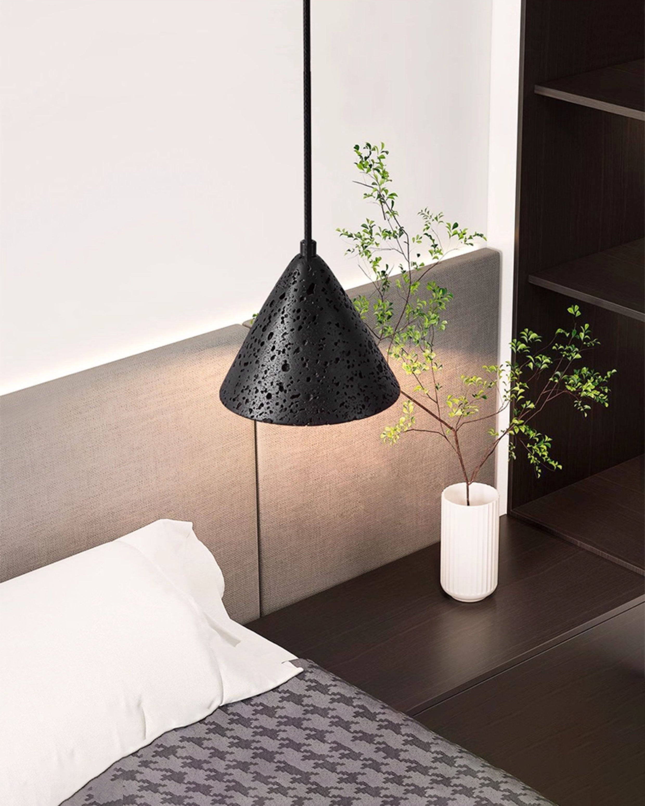 WOMO Black Travertine Cone Pendant Light - WM3122
