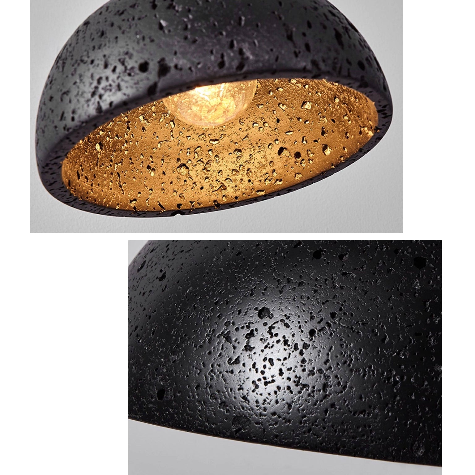 WOMO Black Travertine Cone Pendant Light - WM3122