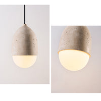 WOMO Natural Travertine Glass Oval Pendant Light - WM3123