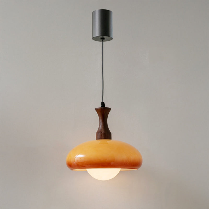 WOMO Orange Glass Dome Pendant Light - WM3137