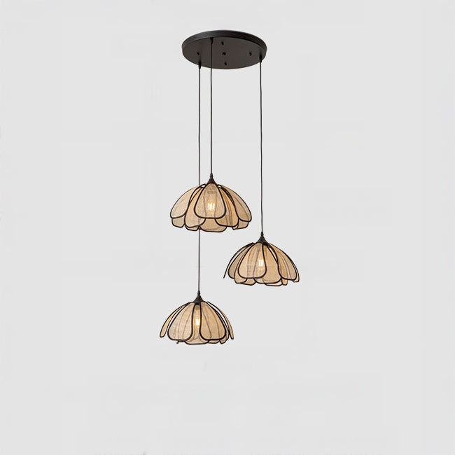 WOMO Flower Shape Fabric Pendant Light-WM3151