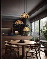 WOMO Flower Shape Fabric Pendant Light-WM3151