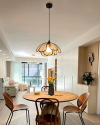 WOMO Flower Shape Fabric Pendant Light-WM3151