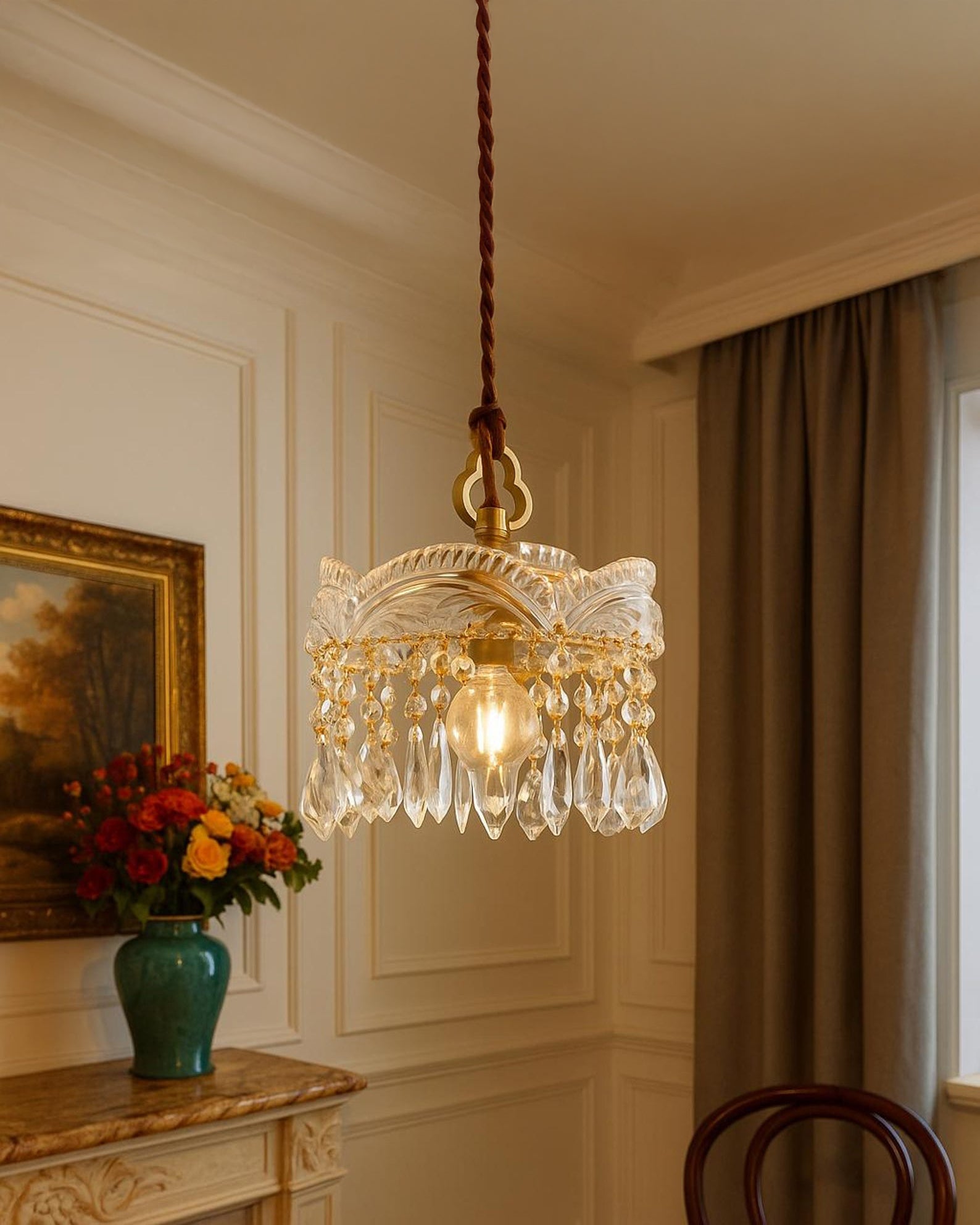 WOMO Crystal Fringe Pendant Light-WM3153