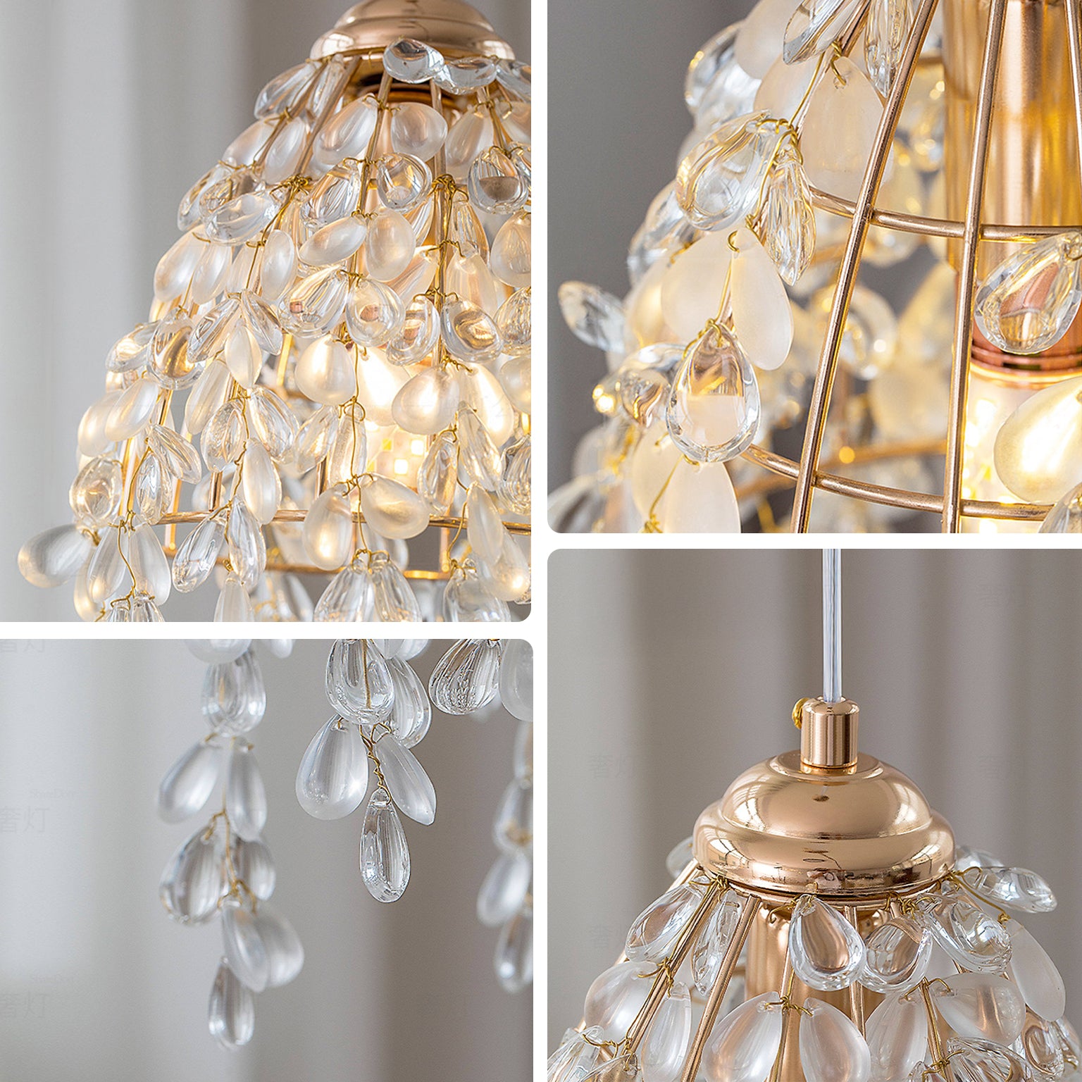WOMO Glass Fringe Pendant Light-WM3154