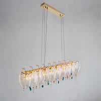 WOMO Glass Feather Shaped Chandeliers-WM3155