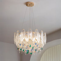 WOMO Glass Feather Shaped Chandeliers-WM3155