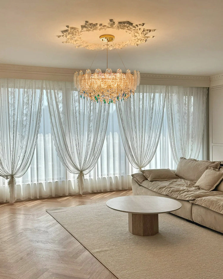 WOMO Glass Feather Shaped Chandeliers-WM3155