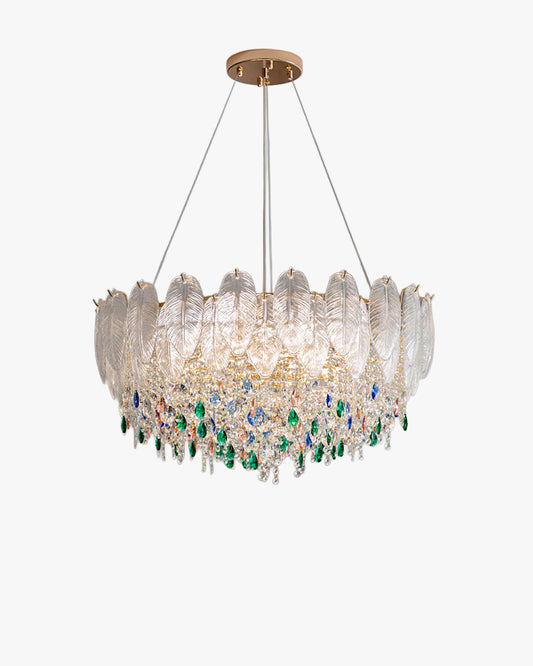 WOMO Glass Feather Shaped Chandeliers-WM3155