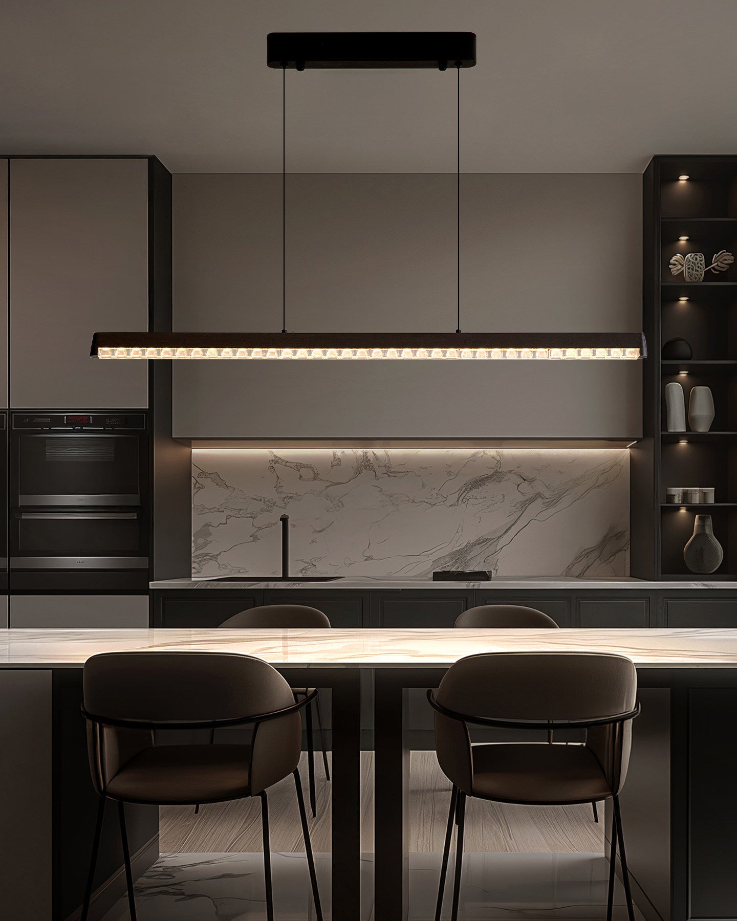 WOMO Black Linear Pendant Light-WM3157