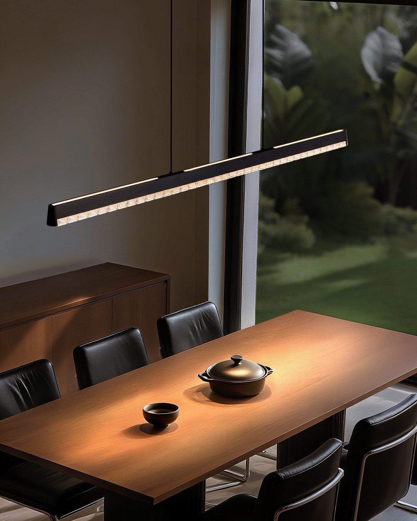 WOMO Black Linear Pendant Light-WM3157