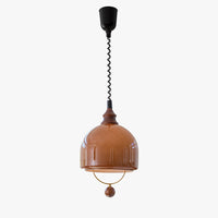 WOMO Amber Glass Dome Pendant Light-WM3159