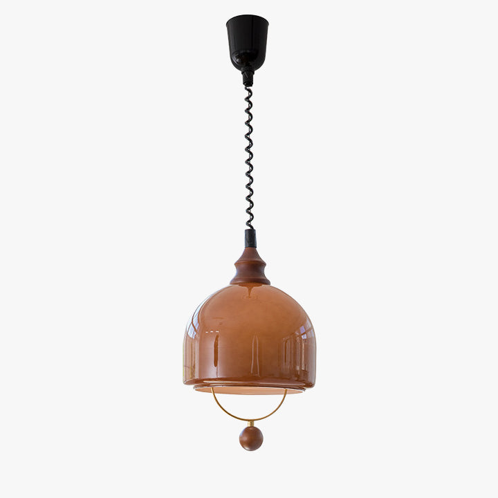 WOMO Amber Glass Dome Pendant Light-WM3159
