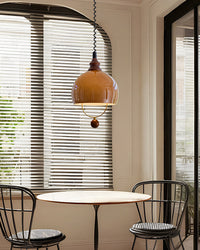 WOMO Amber Glass Dome Pendant Light-WM3159