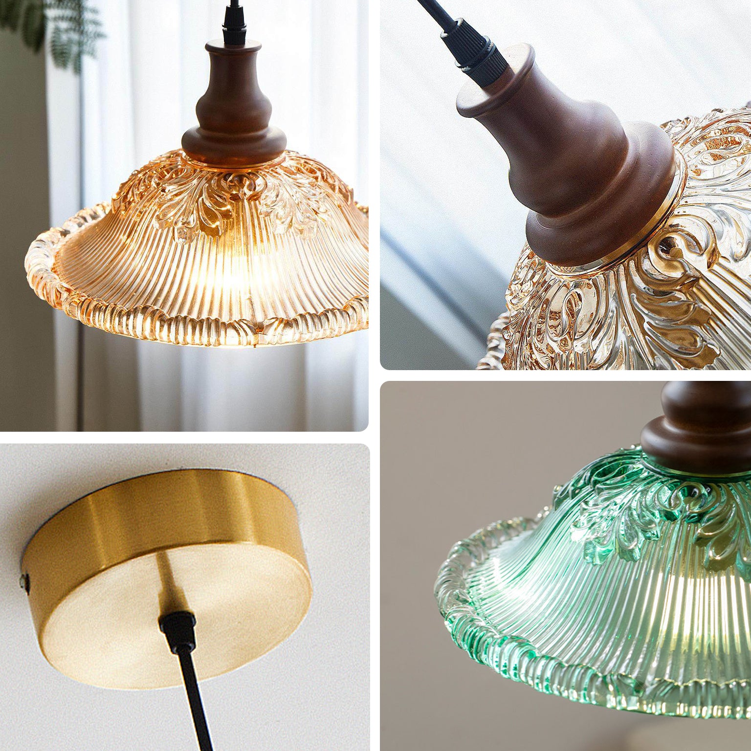 WOMO Glass Flower Rise and Fall  Pendant Light-WM3160