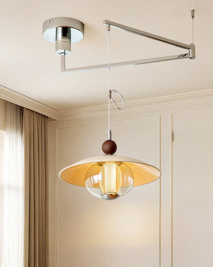 WOMO Glass Dome Swing Arm Pendant Light-WM3161
