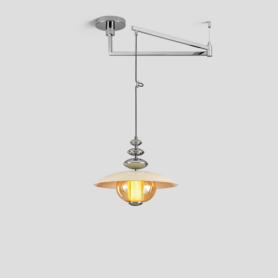 WOMO Glass Dome Swing Arm Pendant Light-WM3161