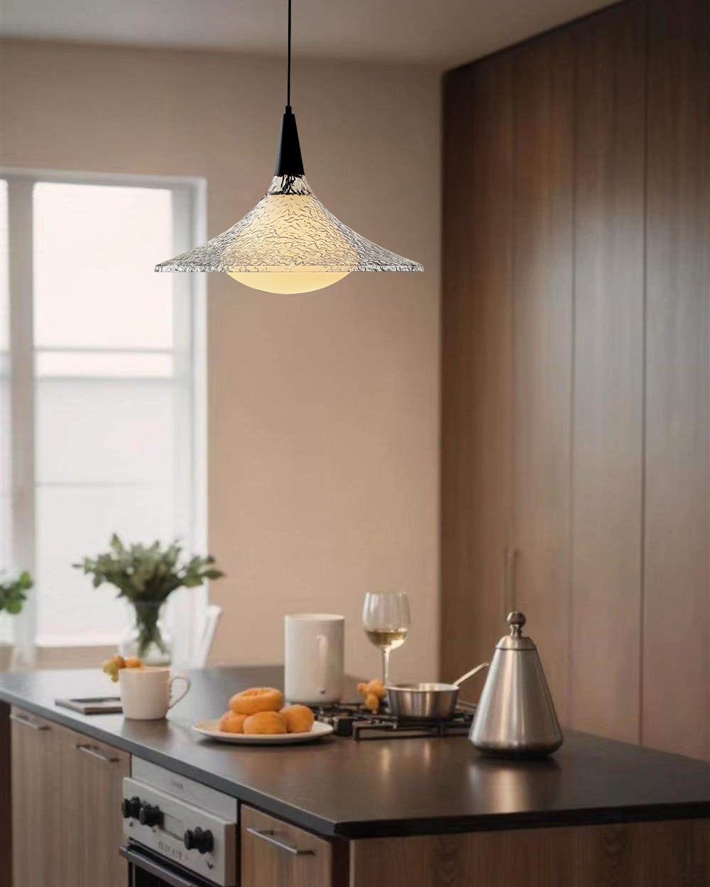 WOMO Glass Cone Pendant Lights-WM3162