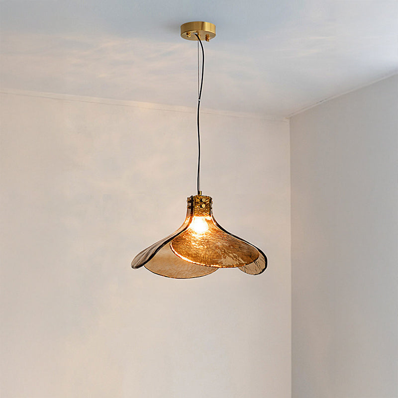 WOMO Amber Glass Petal Pendant Light-WM3163
