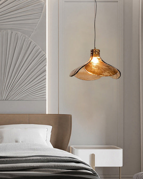 WOMO Amber Glass Petal Pendant Light-WM3163