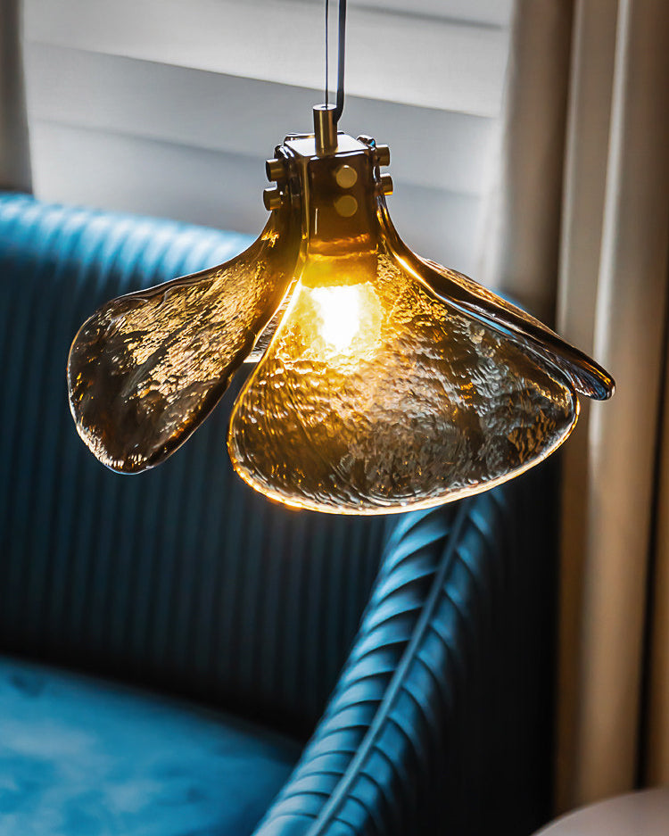 WOMO Amber Glass Petal Pendant Light-WM3163