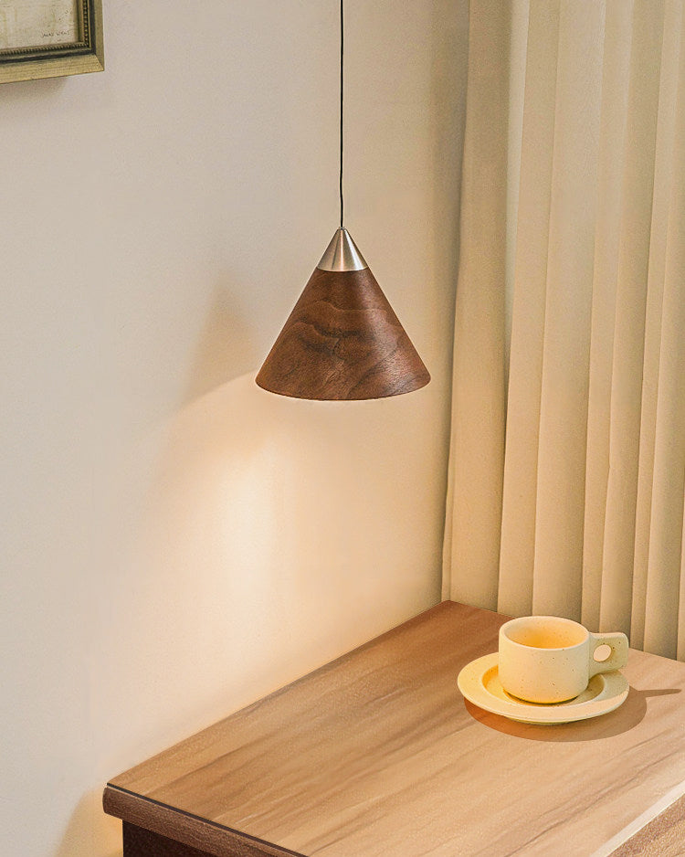 WOMO Walnut Cone Pendant Light-WM3167