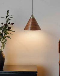 WOMO Walnut Cone Pendant Light-WM3167