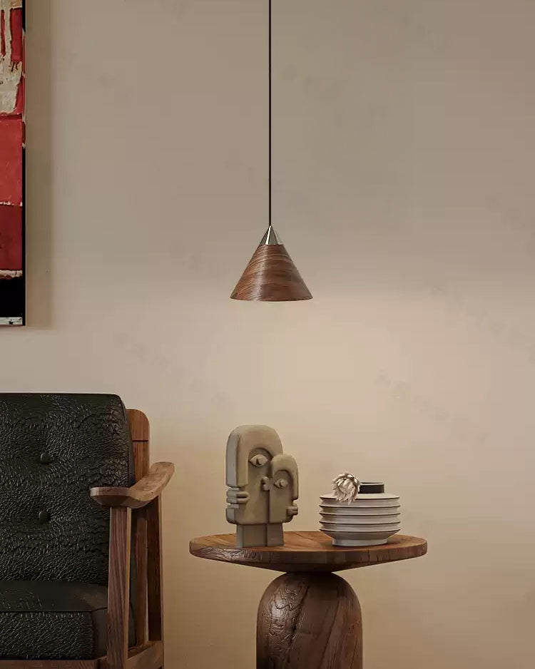 WOMO Walnut Cone Pendant Light-WM3167