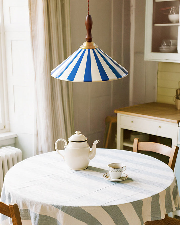 WOMO Striped Ceramic Cone Pendant Light-WM3170
